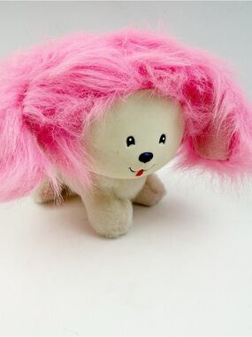 Mattel Poochie Emotions Plush Dog Pink Floppy Ear Stuffed Animal 6” Vintage 1983